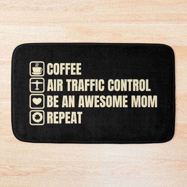 Item preview, Coffee, Air Traffic Control, Awesome Mom, Repeat (For Dark Background) designed and sold by thecatcouch.