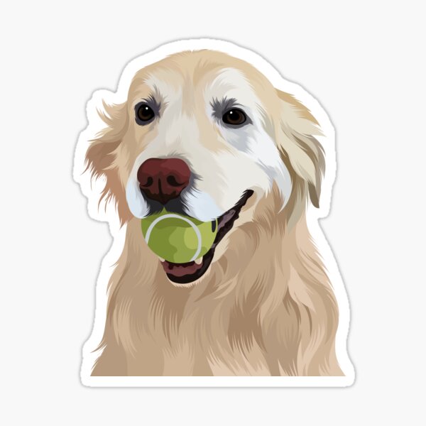 Item preview, Golden Retriever dog bites the ball designed and sold by Pasar Raya.