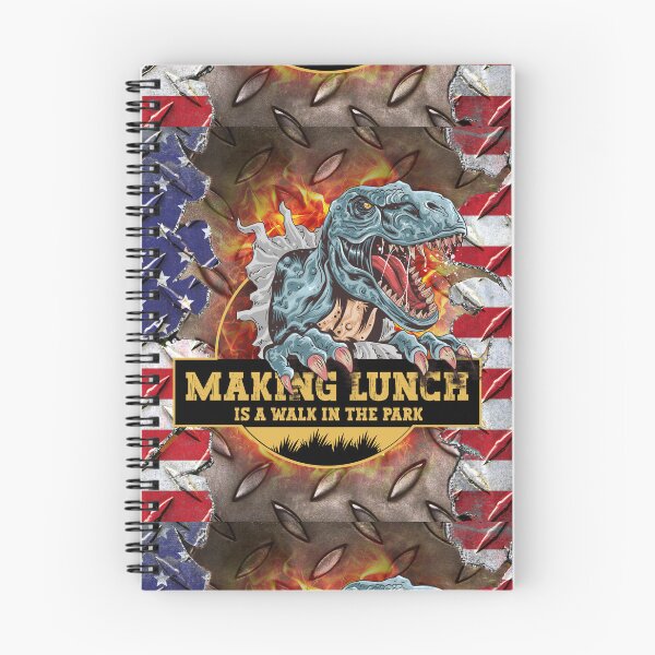 Item preview, señora del almuerzo, almuerzo escolar, preparar el almuerzo, divertido sarcástico metálico como hacer el almuerzo es un paseo por el dinosaurio del parque, bandera estadounidense, regalo de diseño patriótico designed and sold by Natcha-Atit.