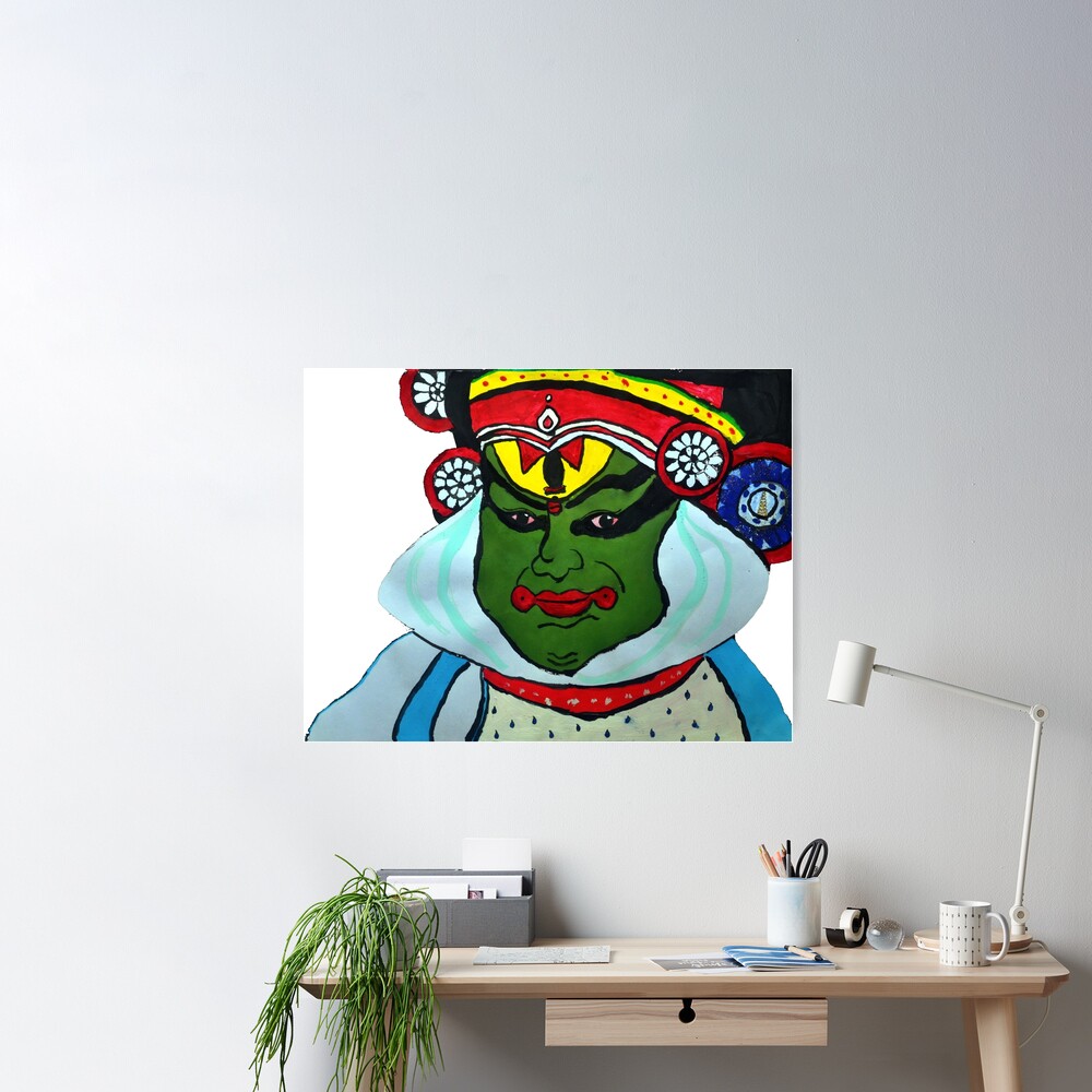 Kerala Mural Painting Kathakali Face Mask Stock Illustration | Adobe Stock