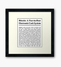 Bitcoin Whitepaper Gerahmter Kunstdruck