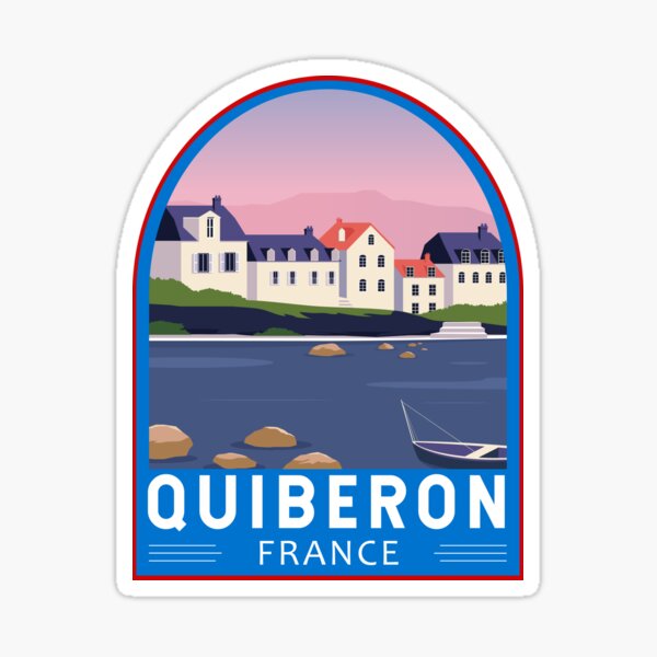 Aperçu de l'œuvre Emblème rétro de voyage de Quiberon France créée et vendue par KrisSidDesigns.