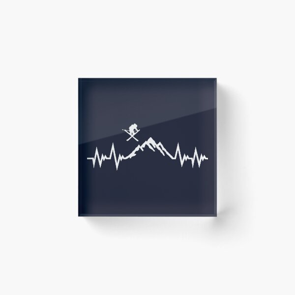 Item preview, Ski and mountain - skiing pulse heartbeat designed and sold by claudiasartwork.