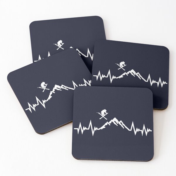 Item preview, Ski and mountain - skiing pulse heartbeat designed and sold by claudiasartwork.