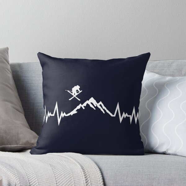 Item preview, Ski and mountain - skiing pulse heartbeat designed and sold by claudiasartwork.