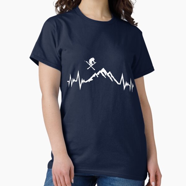 Item preview, Ski and mountain - skiing pulse heartbeat designed and sold by claudiasartwork.