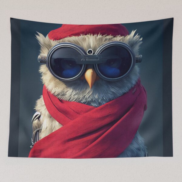 Item preview, The Cyber-Pirate Owl: A Futuristic, Technological, and Cute Feathered Friend designed and sold by MimozaStudio.