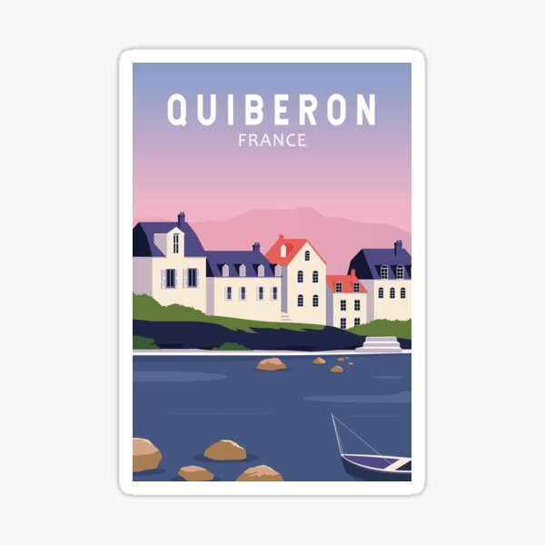 Aperçu de l'œuvre Quiberon France Voyage Art Vintage créée et vendue par KrisSidDesigns.