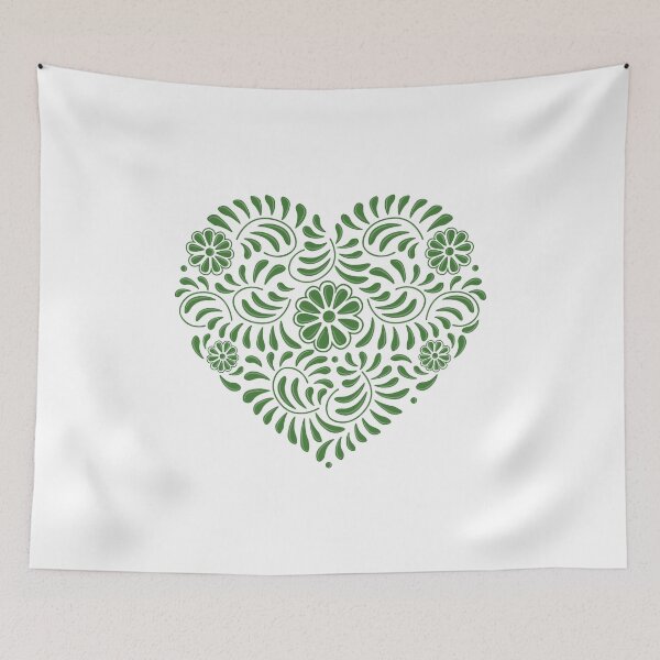 Item preview, Green Mexican Talavera heart designed and sold by Terevela.
