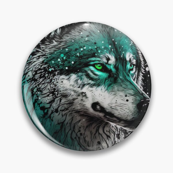 Item preview, Cool Wolf portrait with green glow designed and sold by KoolArtDistrict.