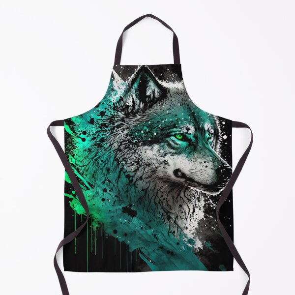 Item preview, Cool Wolf portrait with green glow designed and sold by KoolArtDistrict.