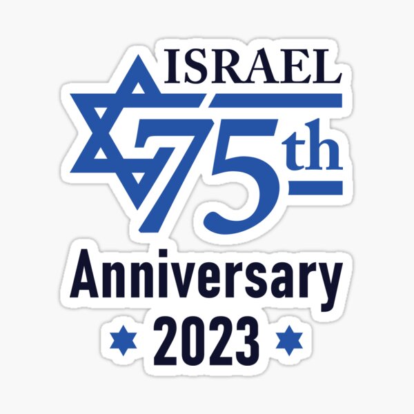 "Israel 75th Anniversary 2023" Sticker for Sale by jaygo Redbubble