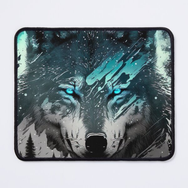 Item preview, Cool Wolf portrait with teal and grey designed and sold by KoolArtDistrict.