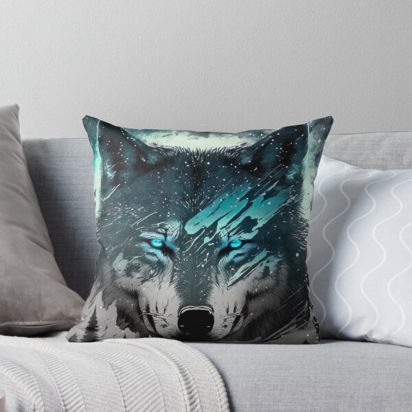 Item preview, Cool Wolf portrait with teal and grey designed and sold by KoolArtDistrict.