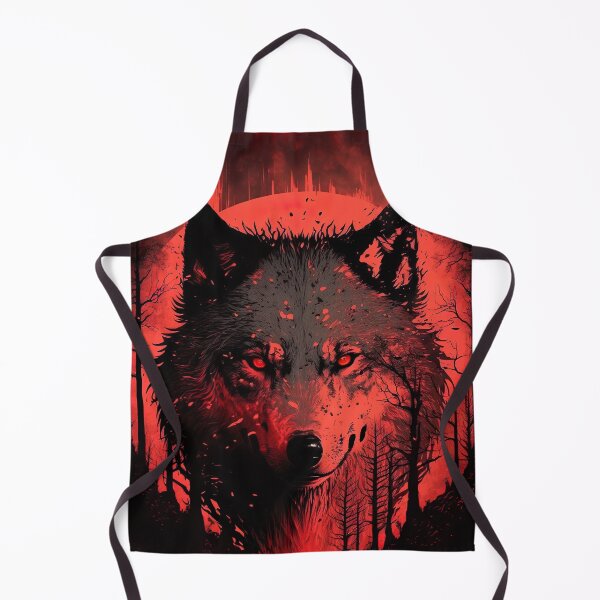 Item preview, Cool Wolf portrait with red glow designed and sold by KoolArtDistrict.