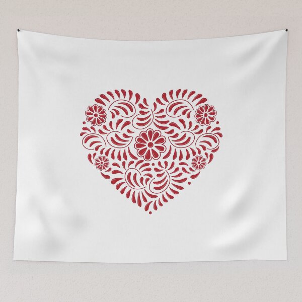 Item preview, Red Mexican Talavera heart designed and sold by Terevela.