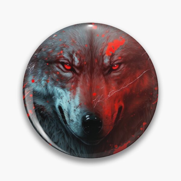 Item preview, Handsome Wolf portrait with red glow designed and sold by KoolArtDistrict.