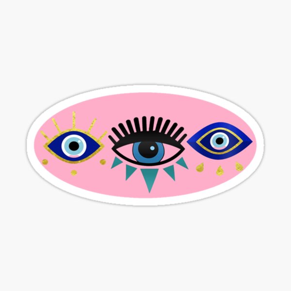 Pink Triple Evil Eye Sticker For Sale By Pinkydreams Redbubble