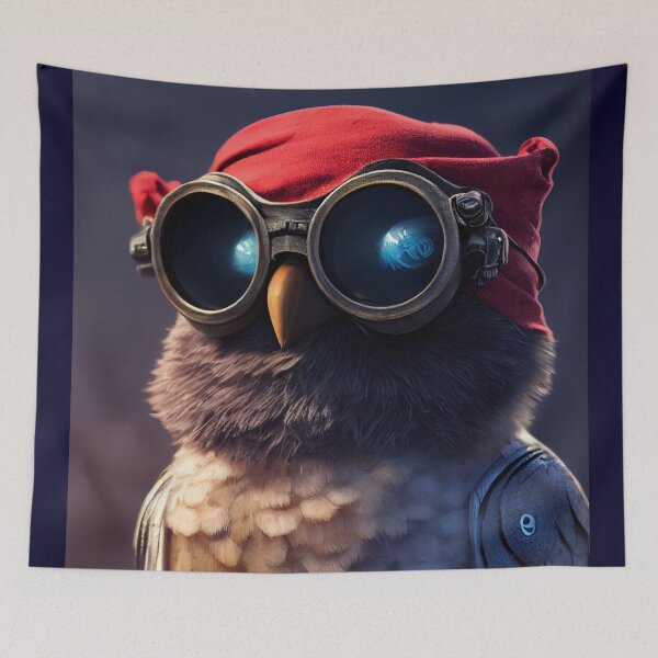 Item preview, The Cyber-Owl of the High Seas: A Tiny, Cute, and Cyberpunk Pirate Companion designed and sold by MimozaStudio.