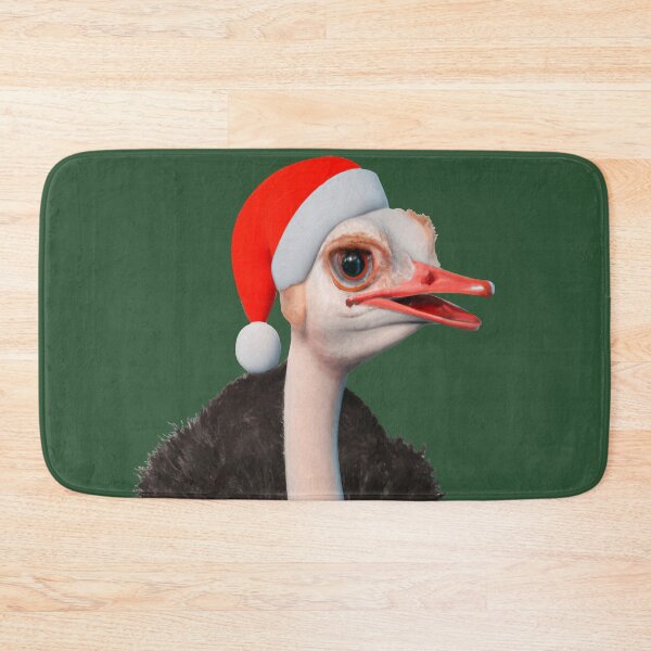 Item preview, Funny Christmas Ostrich in Santa Hat designed and sold by taiche.