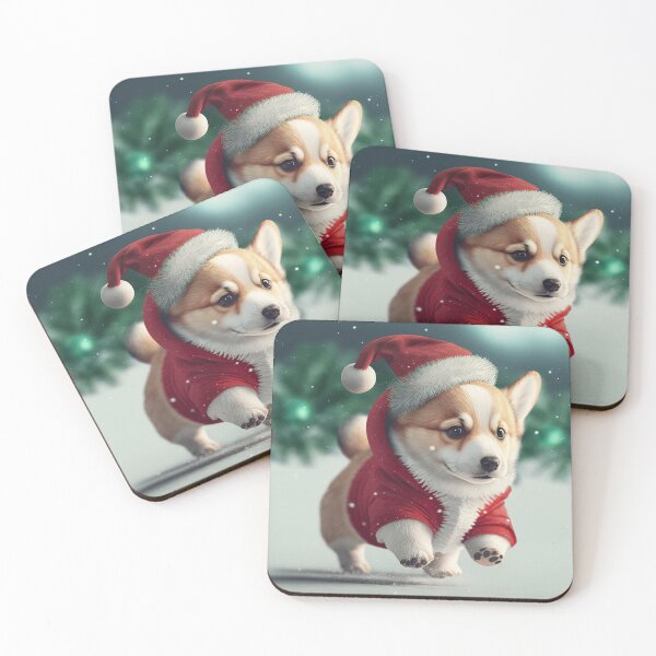 Item preview, Cute baby corgi wearing Santa Claus outfit designed and sold by Victorsju.