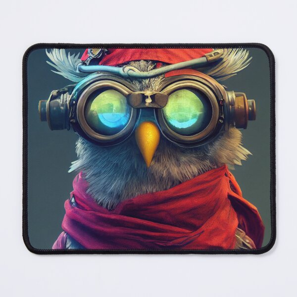 Item preview, The Cyberpunk Pirate Owl: An Anthropomorphic, Tiny, and Cute Cybernetic Sentry designed and sold by MimozaStudio.