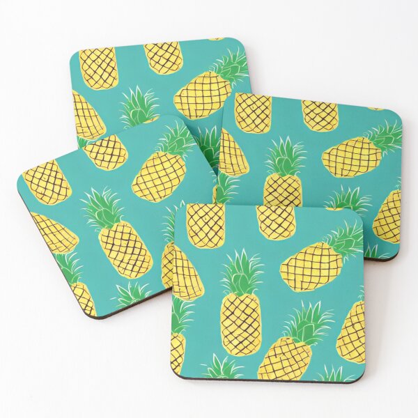 Item preview, Pineapple Pattern in Blue Green and Yellow designed and sold by HanaiPrint.
