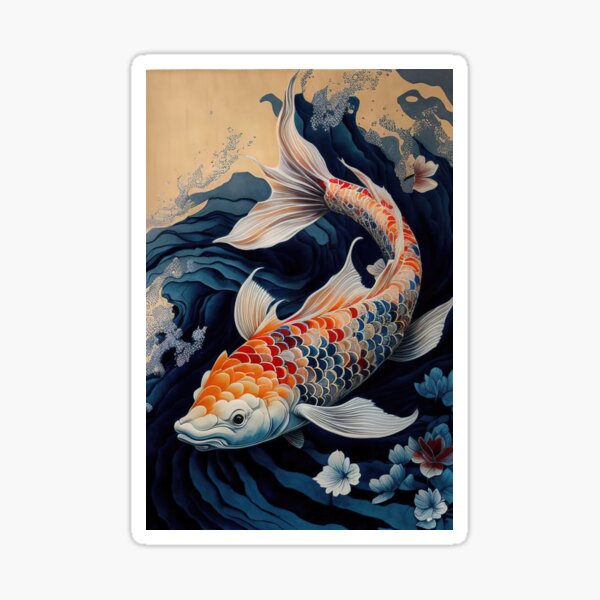 Koi Fish Gift For Women Japan Koi Carp Fishes Pond' Sticker