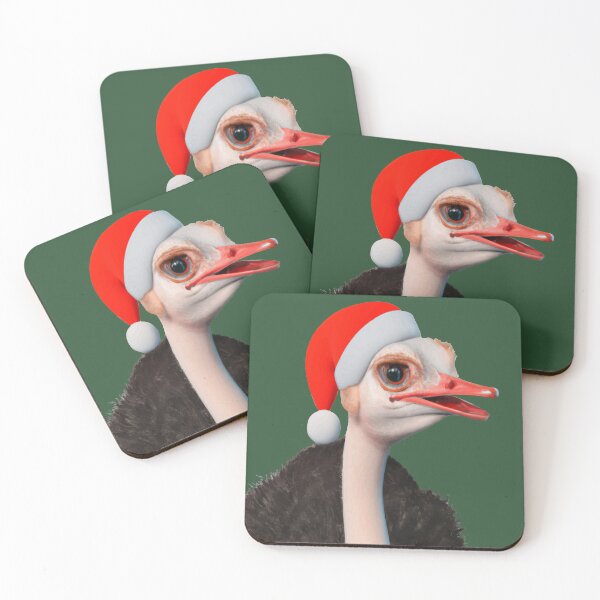 Item preview, Funny Christmas Ostrich in Santa Hat designed and sold by taiche.