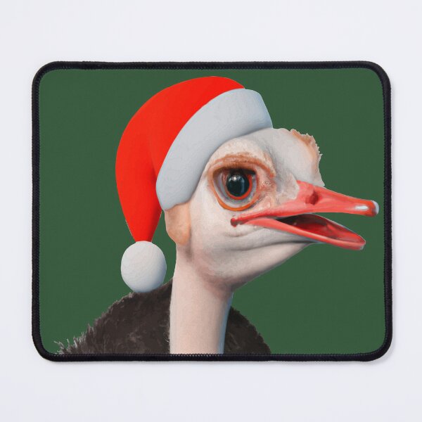 Item preview, Funny Christmas Ostrich in Santa Hat designed and sold by taiche.