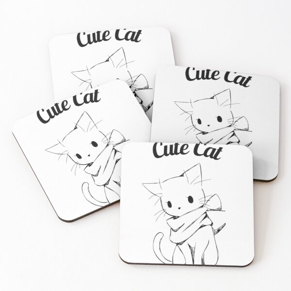 Item preview, Cute Cat- Black White Simple Illustration  designed and sold by One  Art.