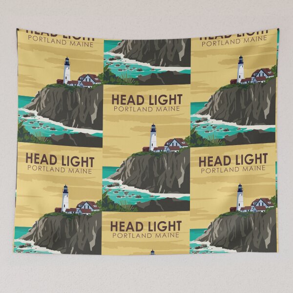 Item preview, Portland Head Light Maine Travel Vintage Art designed and sold by KrisSidDesigns.