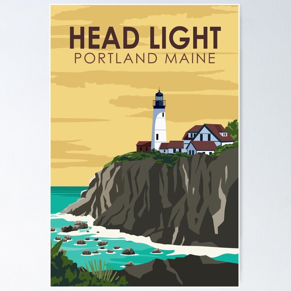 Item preview, Portland Head Light Maine Travel Vintage Art designed and sold by KrisSidDesigns.