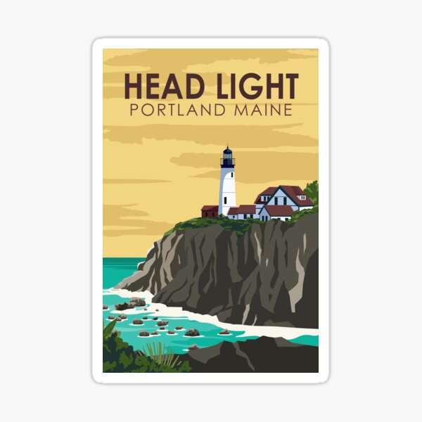Item preview, Portland Head Light Maine Travel Vintage Art designed and sold by KrisSidDesigns.