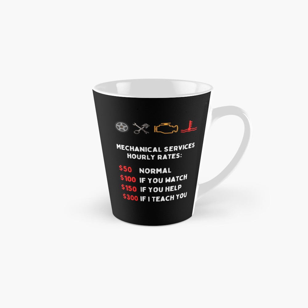 Mechanic Hourly Rate Mug, Funny Mechanic Gift, Auto Mechanic