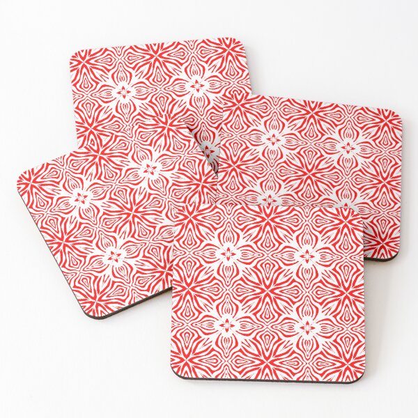 Item preview, Red and White Symmetric Illusion Pattern designed and sold by patternologyy.