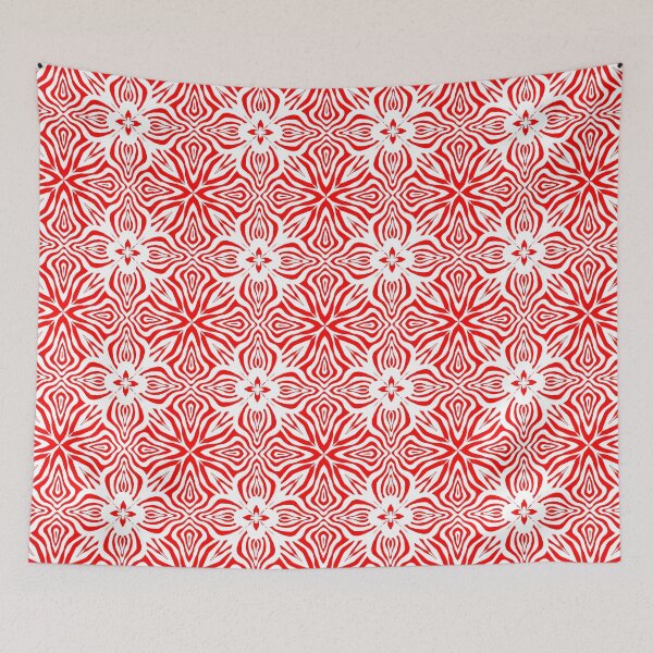 Item preview, Red and White Symmetric Illusion Pattern designed and sold by patternologyy.