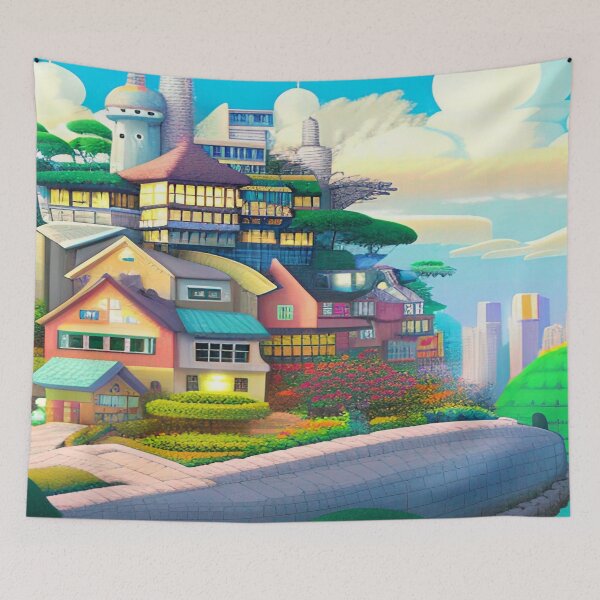 Item preview, Pixelated Cityscape Paradise designed and sold by Nellisstadia.