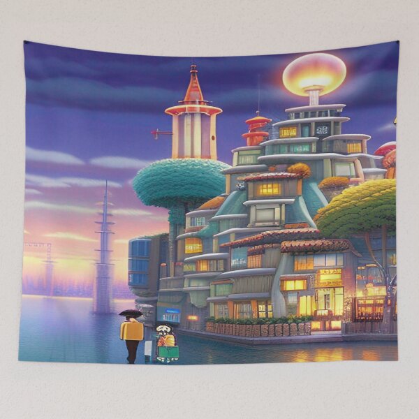 Item preview, Pixelated Cityscape Odyssey designed and sold by Nellisstadia.