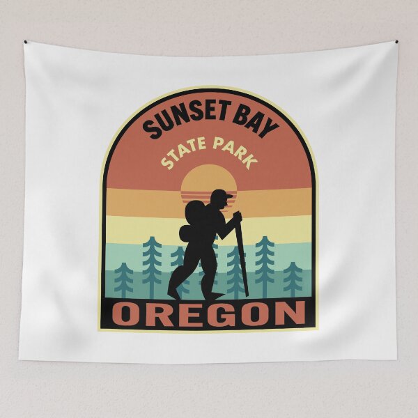 Item preview, Sunset Bay State Park Oregon Retro Hiking designed and sold by HalpinDesign.