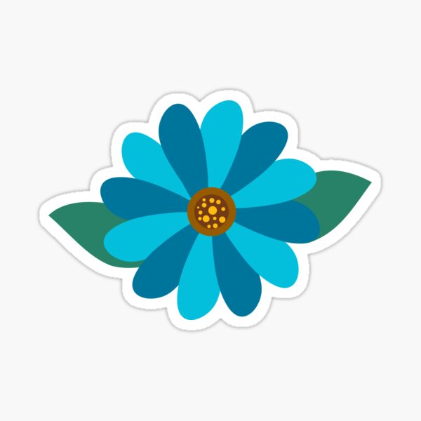 Blue Flower Sticker For Sale By Artmoni Redbubble 