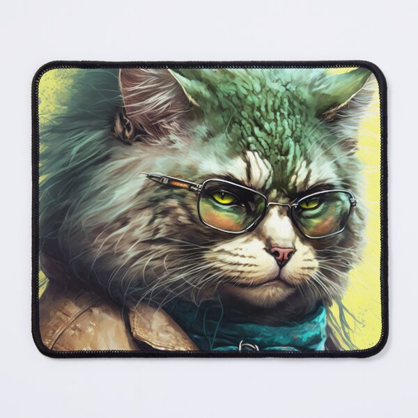 Item preview, Cool cat portrait wearing a brown Jacket designed and sold by KoolArtDistrict.