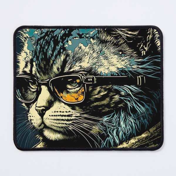 Item preview, Cool cat portrait wearing a glasses designed and sold by KoolArtDistrict.