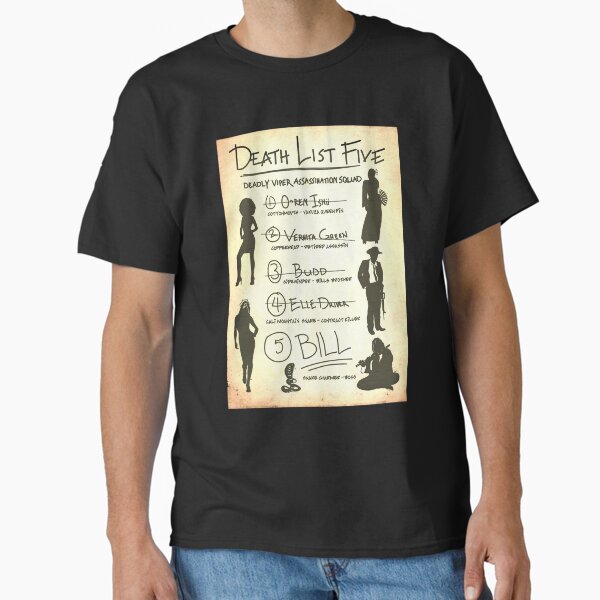 Item preview, Kill Bill Death List 5 designed and sold by Candywrap Studio.