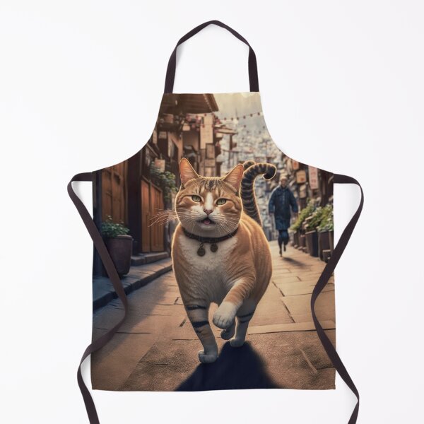 Item preview, Cute cat walking on a small street designed and sold by KoolArtDistrict.