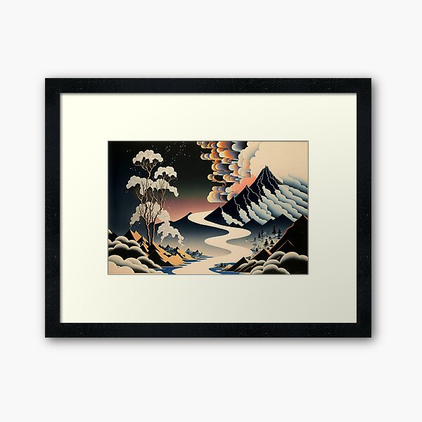 Aperçu de l'œuvre Peinture de paysage, style artistique ukiyo-e créée et vendue par ParadiseSlice.