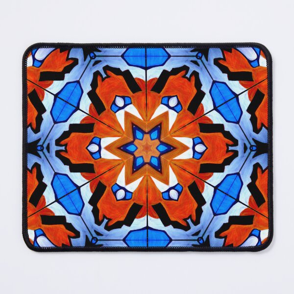 Item preview, Hexagon Blue Red-Orange Mosaic Symbol designed and sold by SpieklyArt.