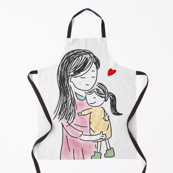 Item preview, Mother holds young daughter she loves in her arms. Illustration wall art. Colorful, abstract, family portrait wall art as prints, on canvas, or large posters (many print sizes). designed and sold by JoelsCorner.
