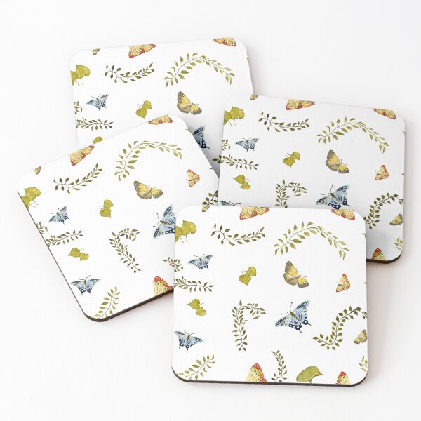 Artikelvorschau, Nature liana butterfly leaf pattern a watercolor entworfen und verkauft von Yana Mustafina | Boho Soulful Designs.