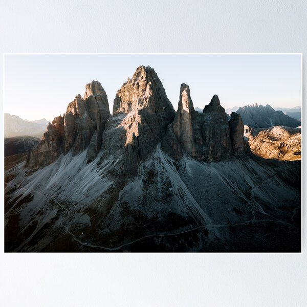 Item preview, Drei Zinnen in den Dolomiten in der Abenddämmerung - Landschaftsfotografie designed and sold by regnumsaturni.